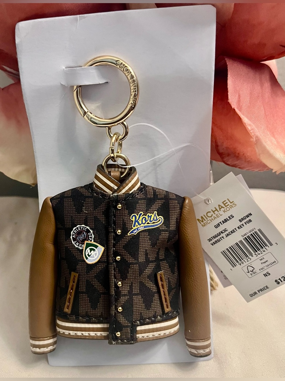 MICHAEL KORS NWT Authentic Varsity Jacket Keychain/Bag Charm. Rare/Sold Out. - Picture 4 of 5